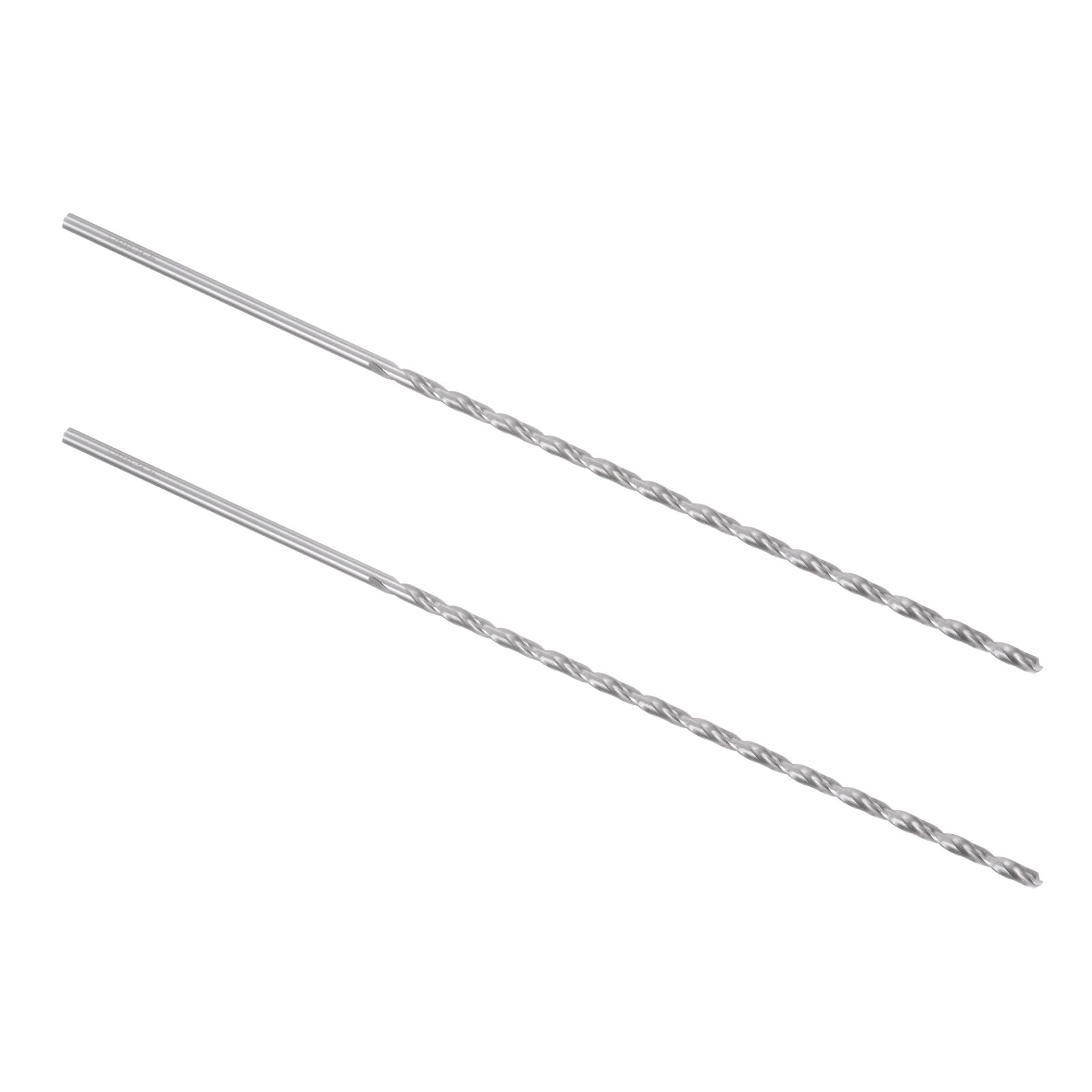 Kozelo 2PCS Twist Drill Bit - [3.5mm] High-Speed Steel Cobalt Round Shank Jobber Bit Set Silver Tone for Metal Wood Plastic Steel Use, 134mm / 5.28" Blade Length