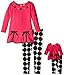 Dollie & Me Little Girls' Solid Drop Waist Dress with Bow Details and Legging