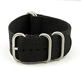 StrapsCo Matte Silver 5-Ring G10 Ballistic Nylon Nato Zulu Watch Strap
