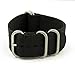 StrapsCo NATO Strap w/ Matte Silver 5-Ring Ballistic Nylon Watch Band
