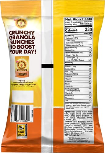 POST HONEY BUNCHES OF OATS, GRANOLA HONEY ROASTED, 11.0 OZ