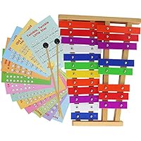 20 Note Chromatic Glockenspiel - Metal Xylophone - Sheet Music Cards with Songs