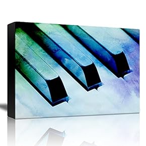 Piano with a Blue, Green, and Purple Watercolor Texture - Canvas Art Home Art - 12x18 inches