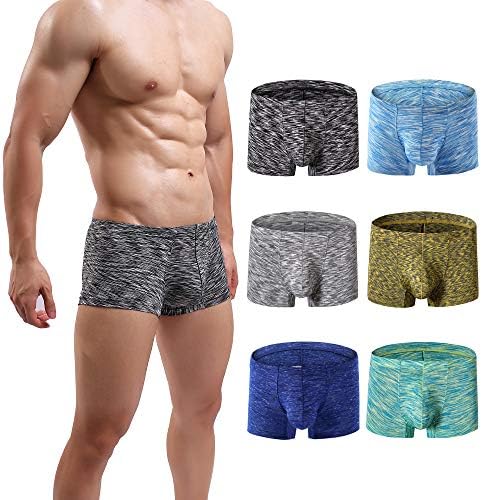 MAKEIIT Men's Underwear Boxer Briefs Breathable Bulge Pouch Underpants Low Rise Elastic