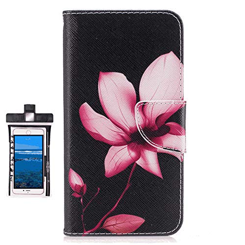 iPhone 7 Plus Flip Case, Cover for iPhone 7 Plus Leather Kickstand mobile phone Cover Extra-Shockproof Business Card Holders with Free Waterproof-Bag Business