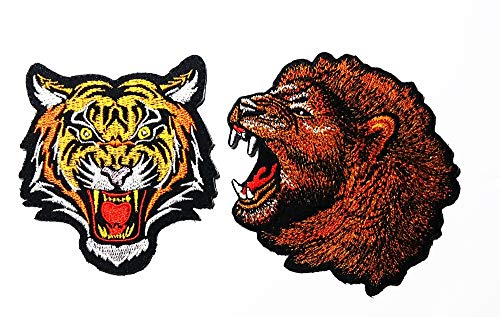 with Ferocity Tiger Head Tiger mask Animal Logo Patch Embroidered Sew Iron On Patches Badge Bags Hat Jeans Shoes T-Shirt Applique