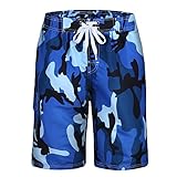 Men's Swim Trunks Quick Dry Camo Board Shorts Daily Beach Shorts with Pockets
