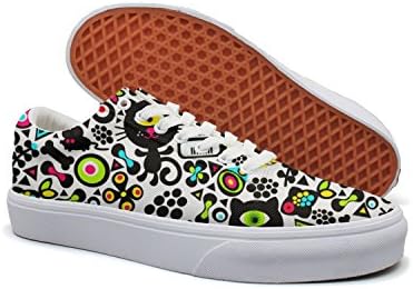 KKLDFD One Eyed Cat Dog Funny Breeds Games Canvas Low-top Slip Shoes ForMen's Classic White