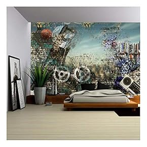 Modern Background in The Style of Hip-Hop and Grunge - Removable Wall Mural | Self-Adhesive Large Wallpaper - 66x96 inches