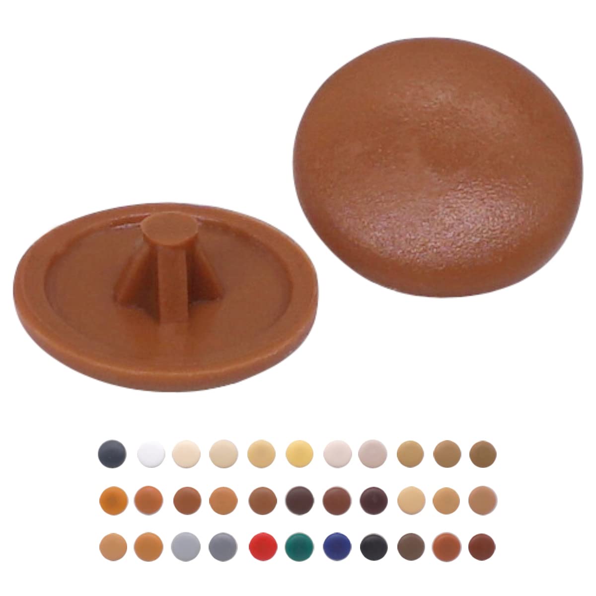 (Pack of 50 pcs) Pozi Screw Cover Caps 12 mm Diameter, Pozidriv Head Clip On Plastic Covers, Furniture Decorative Cap (50, Brown S15)