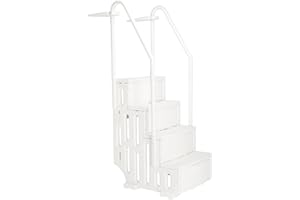 WEI WEI GLOBAL 4-Step in-Pool Ladder Stair, Safety Entry System w/Handrails for Above Ground Swimming Pools