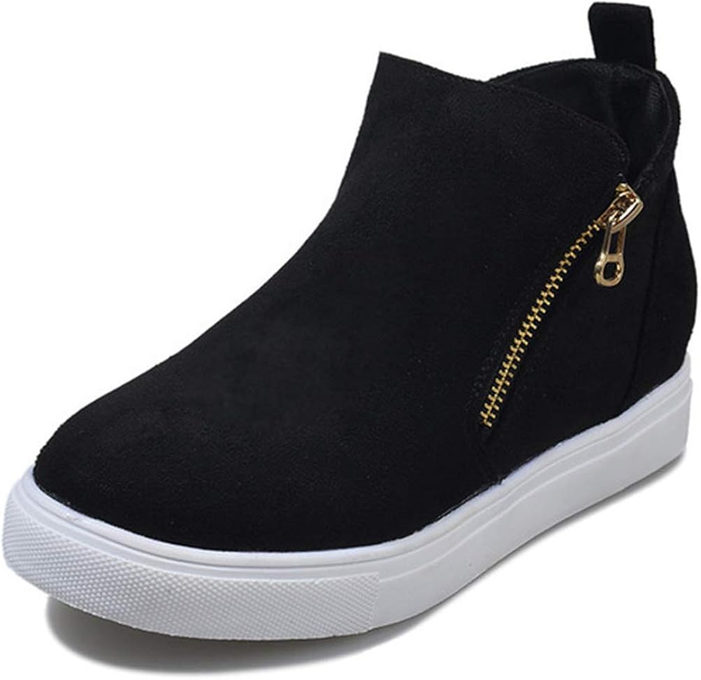 Slip on High Top Trainers Women Hidden Heel Sports Shoes Spring Autumn Comfy Walking Shoes 