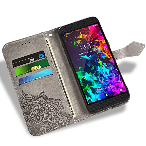 Asuwish Compatible with Razer Phone Wallet Case and Tempered