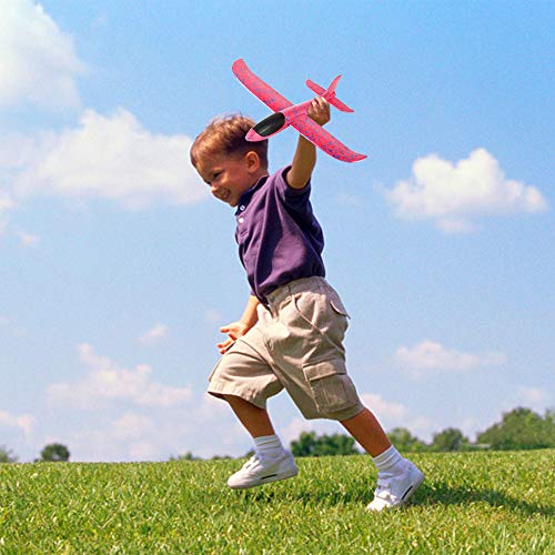 Foam Aircraft Model Hand Launch Glider Plane Soft Foam Airplane Throw Airplane Outdoor Sports Toys for Kids Gift 2 Pack
