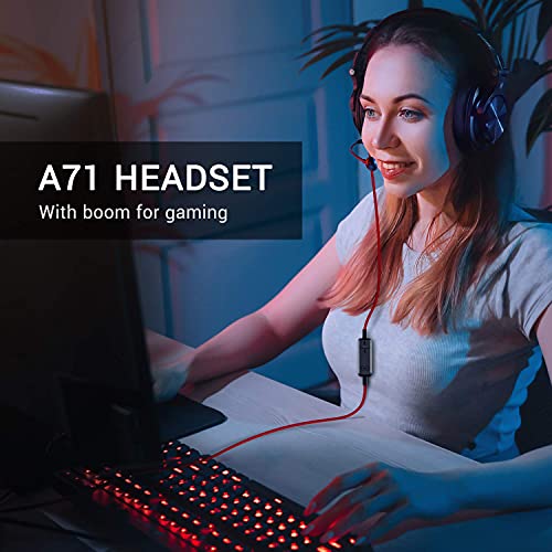 OneOdio A71 PC Headsets with Boom Mic Office Over Ear Wired
