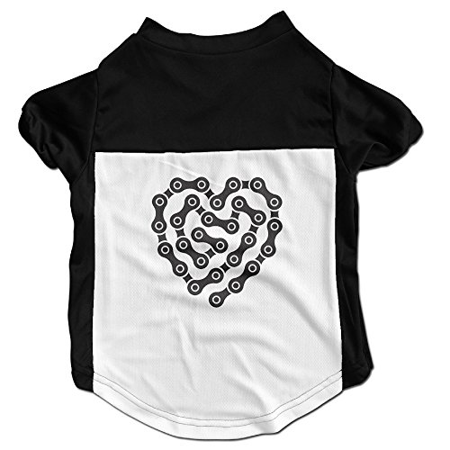 Bike Chain Heart Tattoo Black Cute Dog Clothes Dog Hoodie
