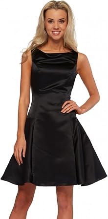 black satin sleeveless dress