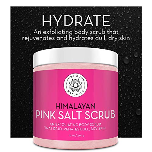 Face Scrub and Body Scrub Gift Set with Himalayan Salt Facial Scrub, Coconut Milk Body Scrub, and Tea Tree Oil Foot Scrub - Self Care Gifts for Women and Men - by Pure Body Naturals (3 x 12 oz jars)