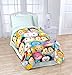 Jay Franco Tsum Mash Up Teal Flannel/Silk Touch Measures 62 x 90 inches, Kids Bedding Features-Fade Resistant Super Soft Fleece-(Official Disney Product), Multi Faces Blanket