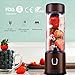 Portable Glass Smoothie Blender, Kacsoo SPOW S630 USB Rechargeable Personal Blender Juicer Cup, Single Serve Travel Blender for Shakes and Smoothies, with 5200 mAh Rechargeable Battery (Coffee)