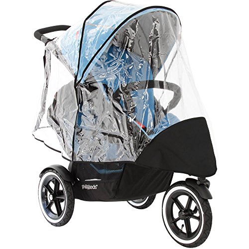 phil&teds Stormy Weather Cover for Double Navigator Stroller, Clear