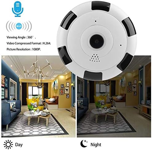 Jenix WiFi Panoramic Night Vision 360 Degree VR Camera 1080P 2MP 3D Wireless Camera JXUF02