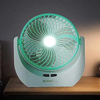 KLAY Led Light Multi Function Powerful Rechargeable Table Desk Fan - (MULTI COLOUR)