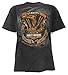 Harley-Davidson Men's Fighting Thunder Short Sleeve Wash T-Shirt 5J0M-HF0K (L) Black