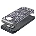 UARMOR Case for Samsung Galaxy S8 Plus / Galaxy S8+, Luxury Glitter Bling Rugged Shockproof Dirtproof Stand Hybrid Slim Sparkle Shiny Faux Leather Chrome Hard Case Cover, Black