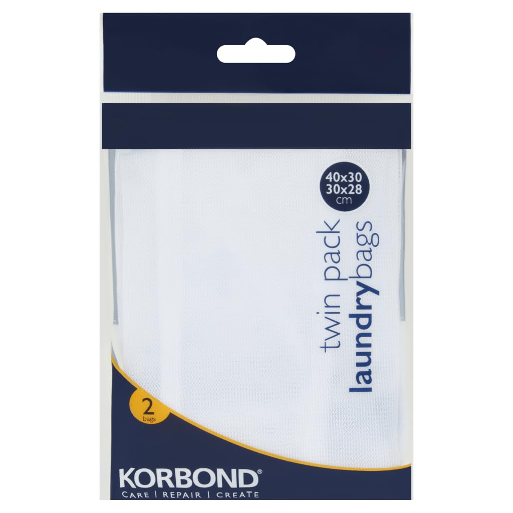 Korbond Washing Machine Bag, White, Twin Pack