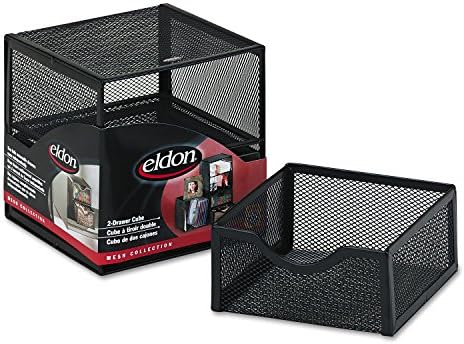 Rolodex FG9E5600BLA Organization Two-Drawer Cube, Wire Mesh, Storage, 6 x 6 x 6, Black