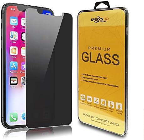 Privacy Screen Protector for iPhone X/iPhone Xs, Tempered Glass Anti-Spy Screen Film 5.8 inch, 9H Hardness Tempered Glass, Smudge, Scratch & Crack Proof, Crystal Clear HD Clarity