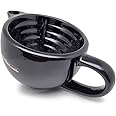The Goodfellas' smile Scuttle Shave Mug (BLACK) - Ceramic, Shaving Bowl That Keeps Lather Rich & Hot, Handmade Shave Bowl, Get a Barbershop Hot Shave At Home Daily, Great Gift