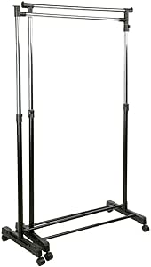 Perchero doble extensible en altura con barra pivotante: Amazon.es: Hogar