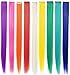 CLDY 9PCS Girls Hair Accessories Party Highlights Colorful Clip in Synthetic Hair Extensions，Straight Long Hairpiece (Rainbow Color)thumb 1