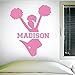 Custom Cheerleading Wall Decal, 0057, Personalized Cheerleader Wall Decal, Cheerleading Theme Wall Decal, Girls Room Vinyl Lettering