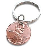 JewelryEveryday Custom Penny Keychain, Personalized, Husband Wife Key Chain, Boyfriend Girlfriend Gift, Customized Couples Keychain