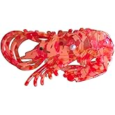 Funny Ocean Shrimp Hair Clips,Cute Acetate Hair Clip,Big Claw Clips for Women,Red