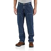 Carhartt Men's Loose Straight Double-Front Denim Dungaree
