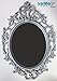MONOINSIDE Small Decorative Framed Oval Wall Mounted Mirror, Vintage & Classic Baroque Design, 15