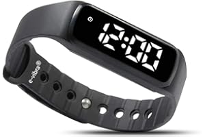 e-vibra Potty Training Watch - Silent Vibrating Alarm Watch Pill Reminder Wristband with Countdown Timer (Black)
