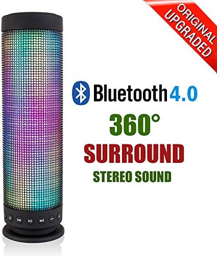 Milool Bluetooth Speaker LED Colorful Portable Wireless Bluetooth 4.0 Stereo Speaker with 24-Hour Playtime, Built-in Microphone for Calls for iPhone, iPod, iPad, Samsung, LG and others