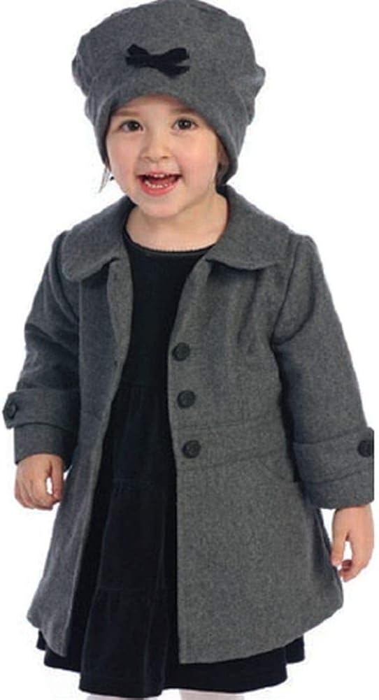 Angels Garment Toddler Girl Grey Coat Hat Outerwear Set 2T