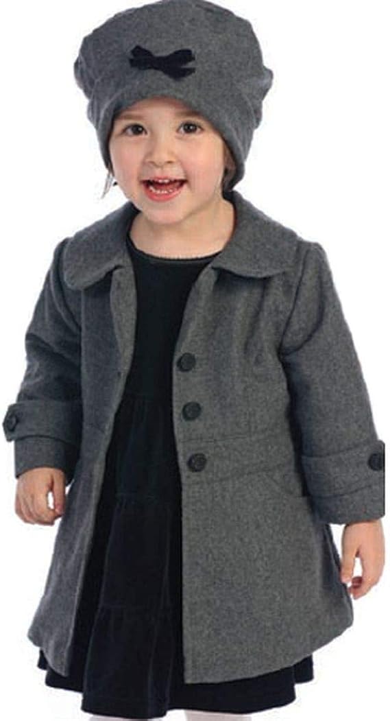 Angels Garment Toddler Girl Grey Coat Hat Outerwear Set 2T
