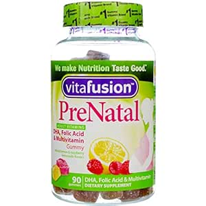 Vitafusion PreNatal Dietary Supplement, Lemon & Raspberry Lemonade Flavors  90 ea (Pack of 7)