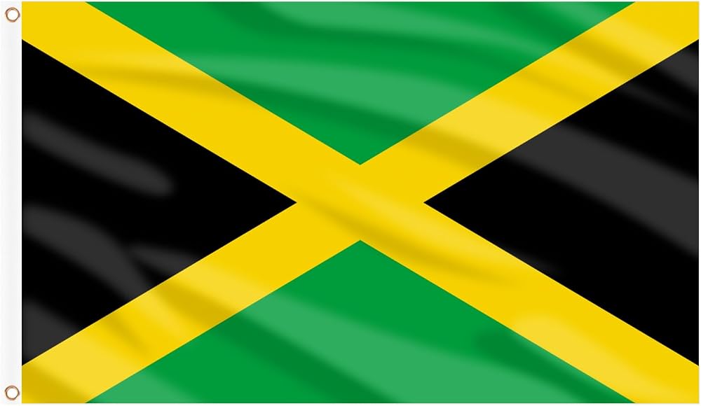 AhfuLife Jamaica Flag 5ft x 3ft Double-Sided with Brass Eyelets