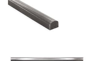 Questech Decor Tile Trim, 1/2 x 12 Inch Soho Listel Low Pencil, Decorative Tile Edge Trim, Decorative Shower Tile Border, Kitchen Backsplash Tile Trim, Brushed Nickel, 12 Pack