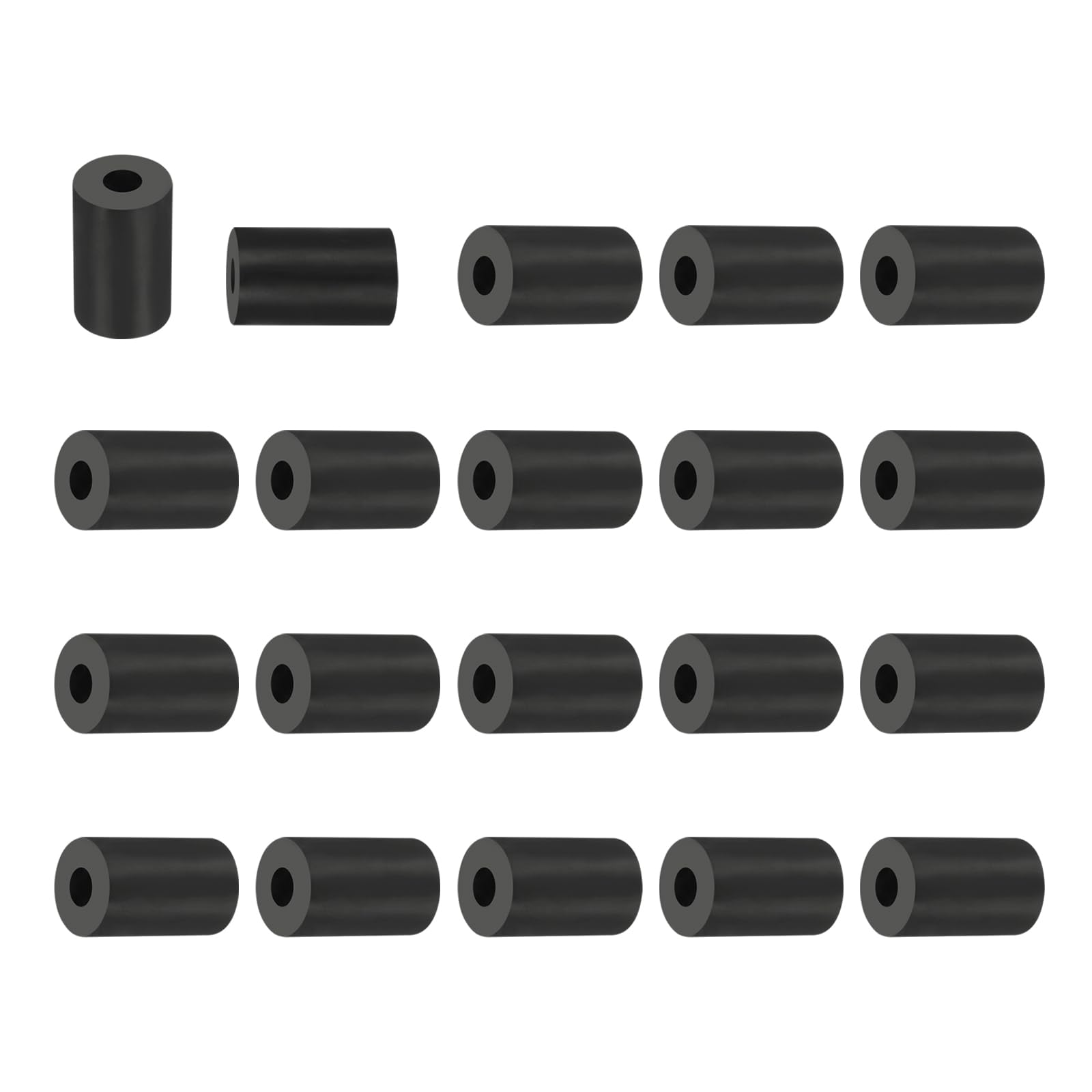 PATIKIL Multi Purpose Rubber Spacer, 20Pcs 10mm ID x 25mm OD x 40mm T Neoprene Round Anti-Vibration Isolation Pads Isolator Rubber Bushings Spacer Washer for HVAC Bolts Car Accessories