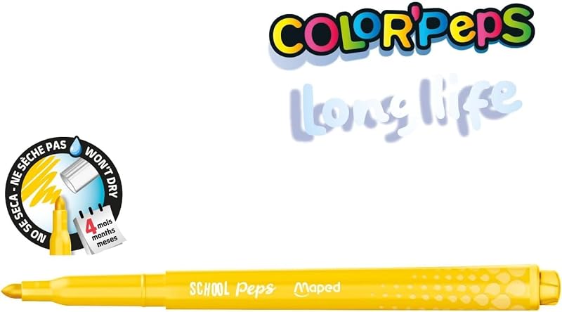 - 12 Feutres Color Pep's Long Life - Lavable - Fourniture Scolaire