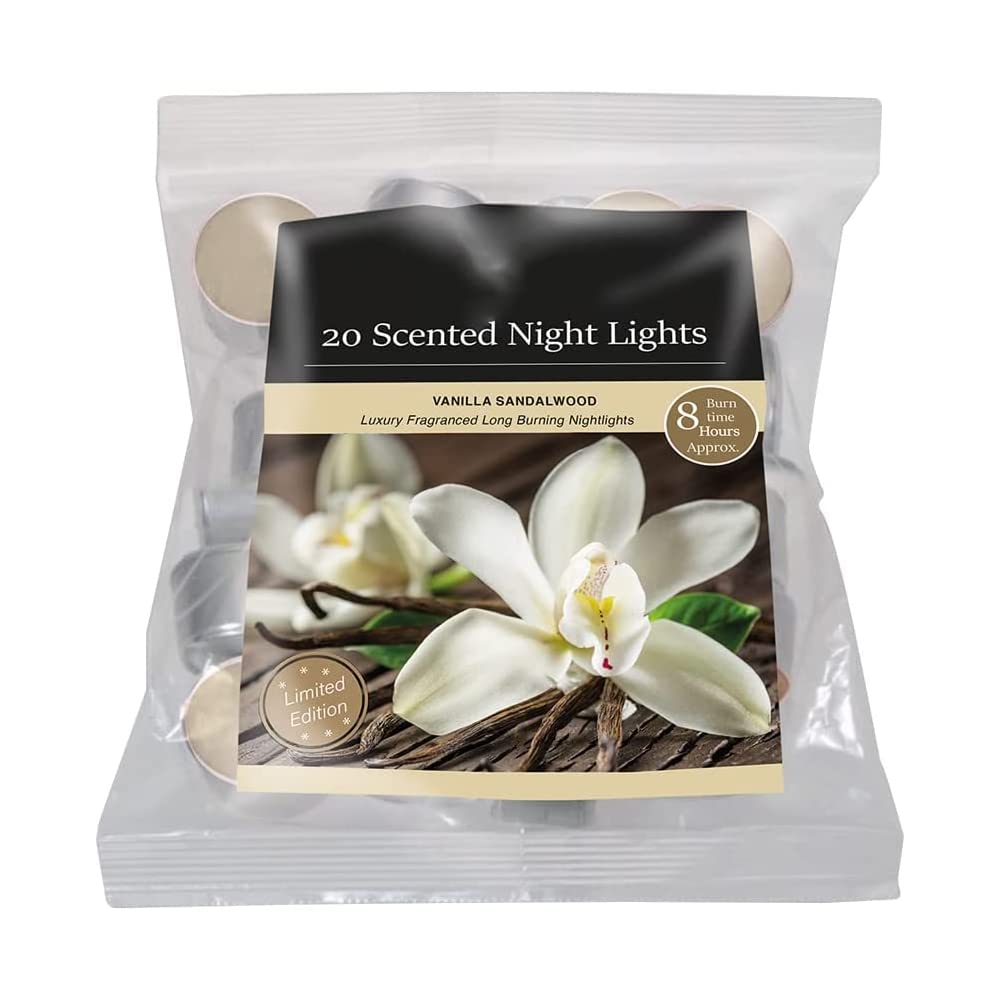 Fresh Scented Tealight Candle with 8 Hour Burn Time| Long-Lasting Tealights Candle Set | Fancy Tealight Candle for Home Decoration | Premium Quality Scented Tealights (Vanilla and Sandalwood)